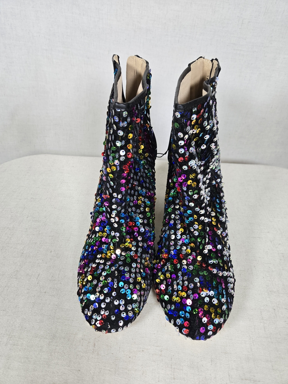 Lemon Drop by Privilege Multicolor Sequin Ankle Boots- Women